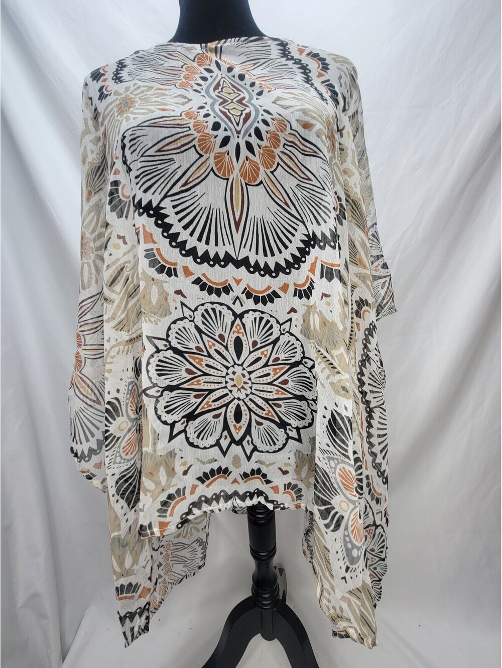 Steve Madden Women’s Exotic Escape Cover-Up Poncho Wrap Natural One Size  NEW!!